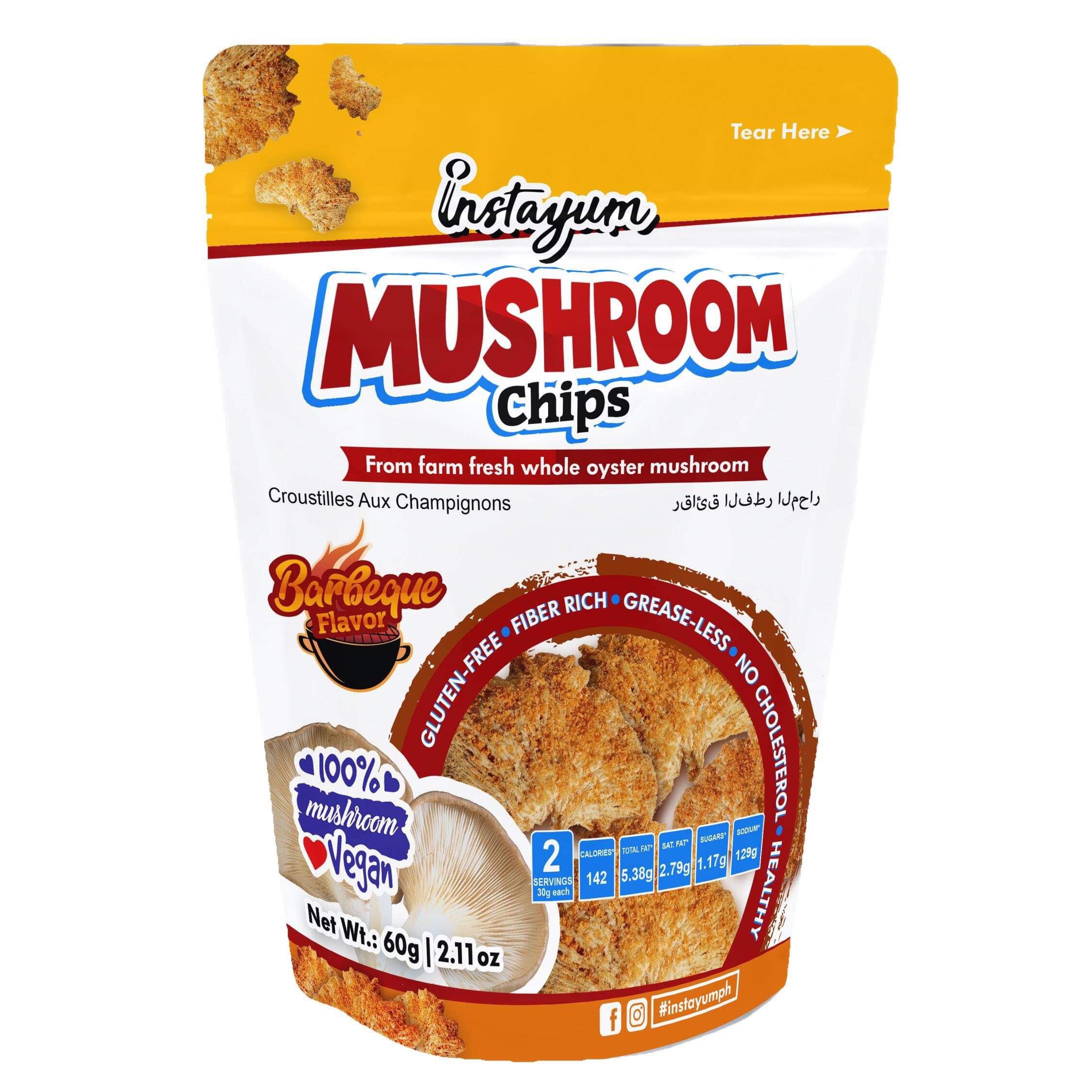 Instayum Vegan Mushroom Chips Barbecue Flavor